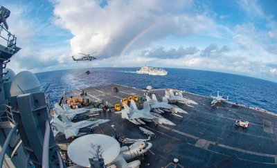 ​美国里根号航母闯入我南海，我海军六艘驱逐舰将其包围