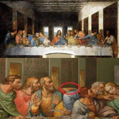 最后的晚餐恐怖之处 最后的晚餐多了一只手是谁的