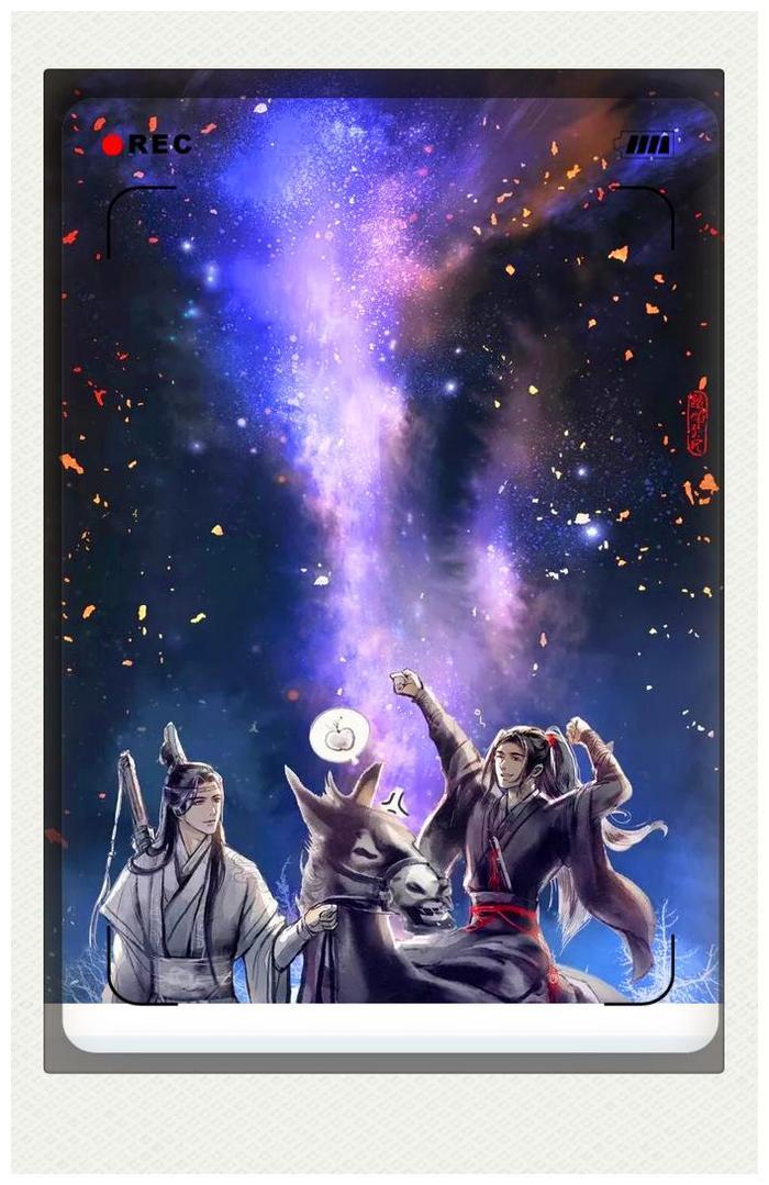 魔道古风壁纸：图四晓星尘身处在一片黑暗地方，伸手擦拭霜华剑