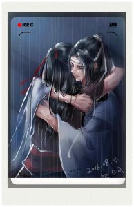 ​魔道古风壁纸：图四晓星尘身处在一片黑暗地方，伸手擦拭霜华剑