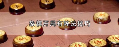 ​象棋开局布阵法技巧
