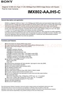 ​索尼 1.08 亿像素手机图像传感器 IMX802 泄露 尺寸规格类似三星 HMX