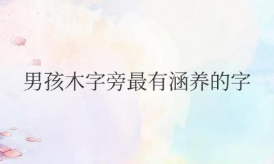 ​男孩木字旁最有涵养的字