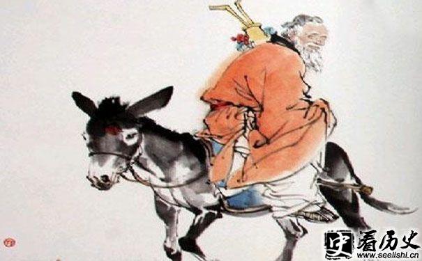 张果老倒骑驴画