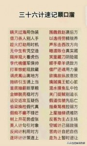 ​快来学习三十六计速记顺口溜吧