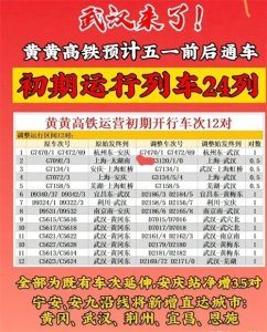 ​最新安庆到武汉高铁时刻准备着，预计4月8日开通