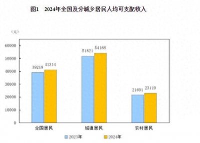 ​2024年全国居民人均可支配收入实际增长5.1%