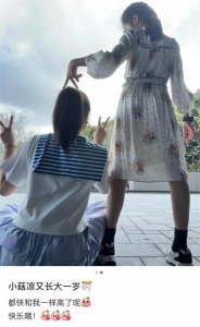 ​马伊琍大女儿为妹妹庆生，11岁“哎哟喂”身高赶上姐姐，很像文章